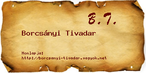 Borcsányi Tivadar névjegykártya