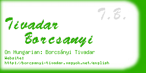 tivadar borcsanyi business card