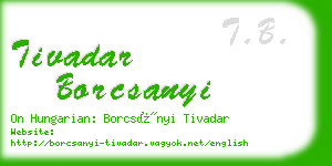 tivadar borcsanyi business card